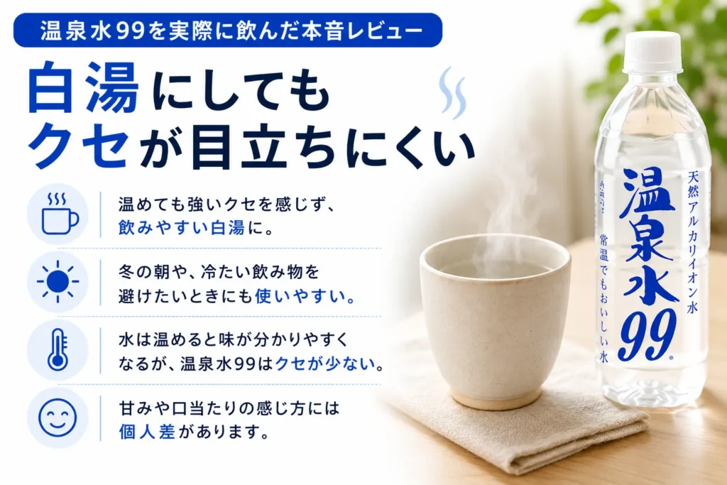 白湯にしてもクセが目立ちにくい