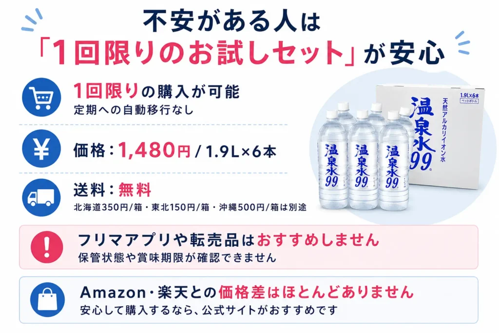 不安がある人は「1回限りのお試しセット」が安心