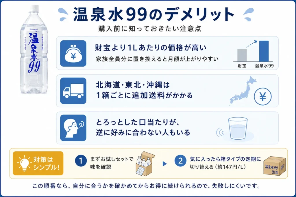 温泉水99のデメリット